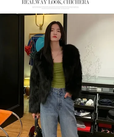 Womens Clothing 2025 New Fashion Casual Imitation Fox Fur Coat Female Short Loose Comfortable Winter Jacket