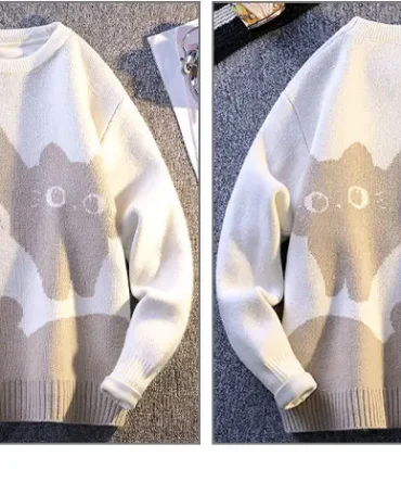 Men's Autumn/Winter Warm Knitted Sweater Men's Pullover Home Clothes