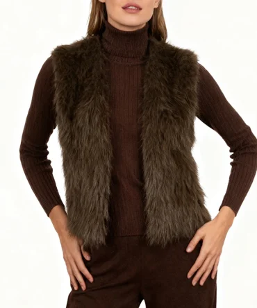 Women's Lightweight Warm Sleeveless Faux Fur Coat Fashionable New Winter Cardigan Jacket Woman Outercoats abrigos invierno mujer