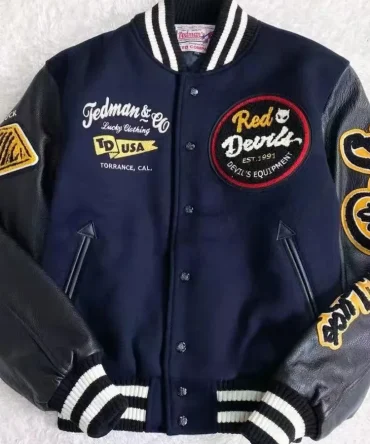 Embroidered Leather Sleeve Jacket Men Y2K Harajuku Hip-hop Popular Couple Baseball Uniform