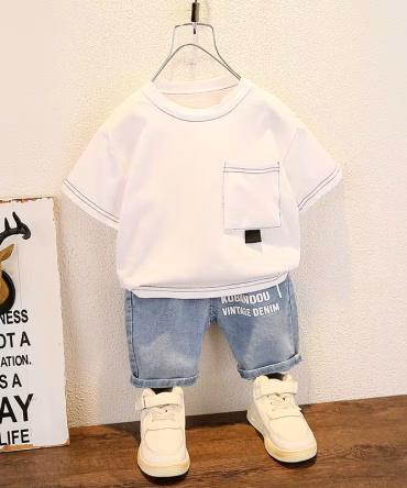 New Summer Baby Boy Kids Clothes Children Clothing Suit Tops Short-sleeve T-shirt Pants 2pcs/set Sport Infant 0-5 Years